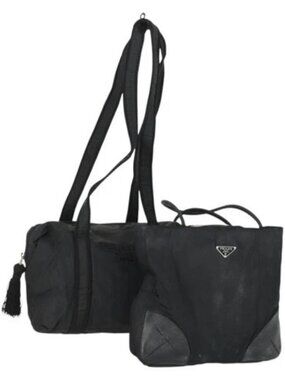 PRADA Bag Nylon 2 Set Black Auth 155249